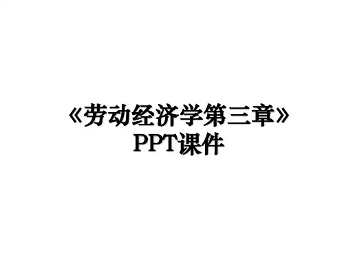 《劳动经济学第三章》PPT课件资料