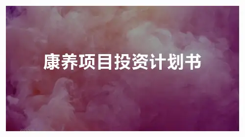 康养项目投资计划书ppt