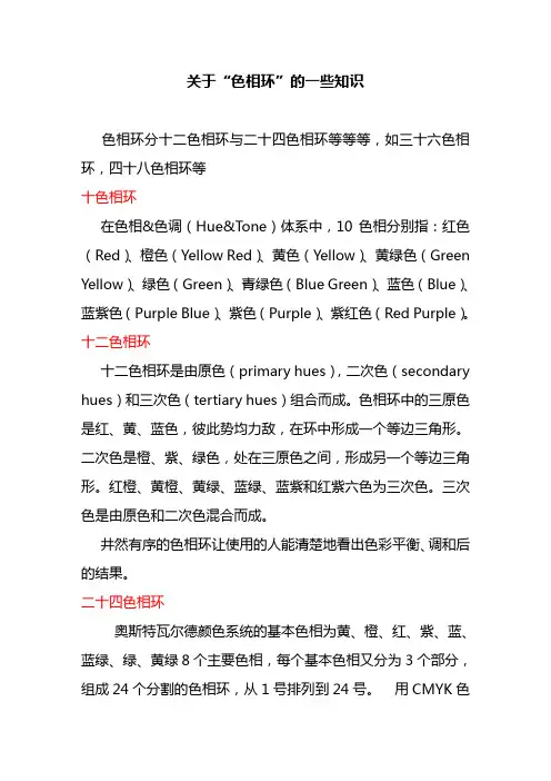 关于色相环的知识