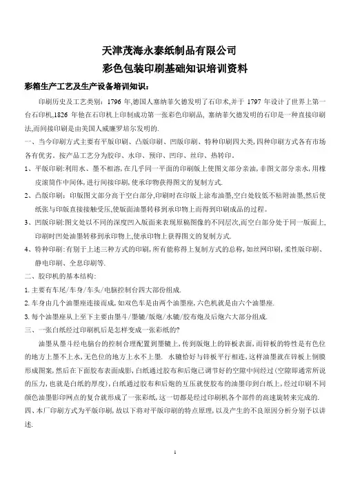 印刷培训知识