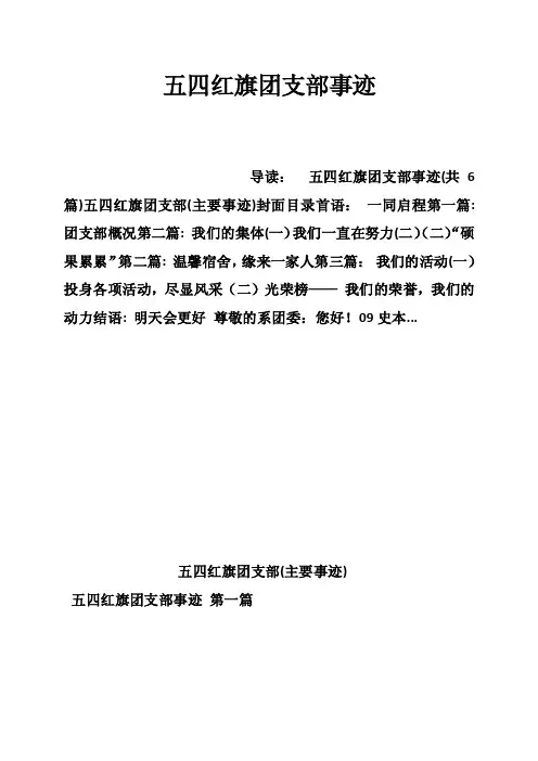 五四红旗团支部事迹