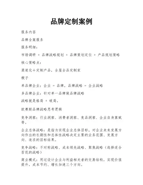 品牌定制案例