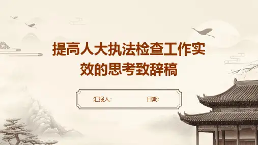 提高人大执法检查工作实效的思考致辞稿