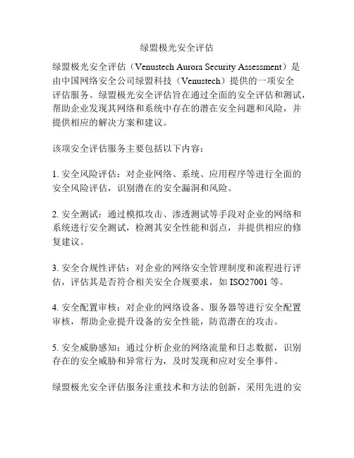 绿盟极光安全评估