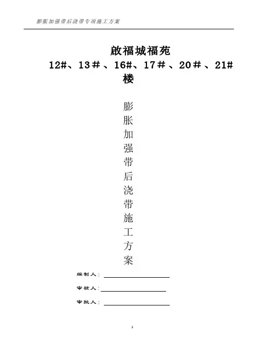 膨胀加强带、后浇带施工方案