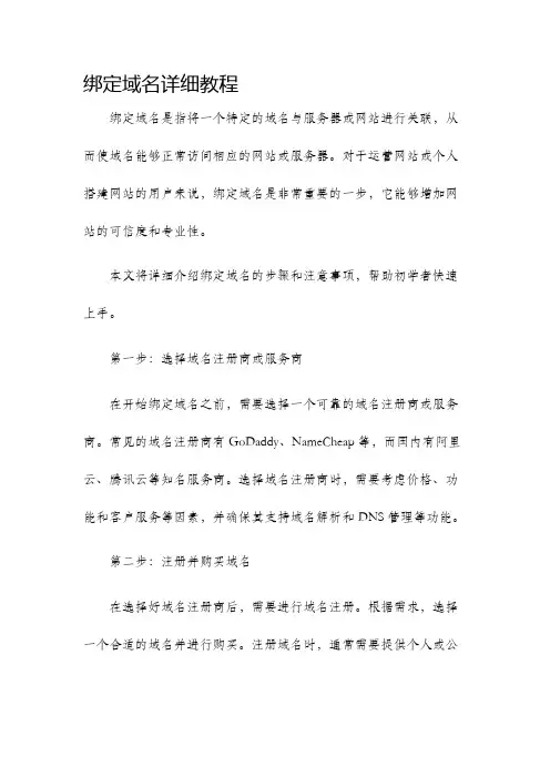 绑定域名详细教程