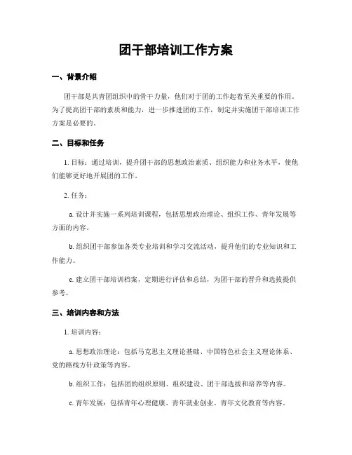 团干部培训工作方案