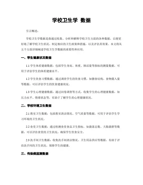 学校卫生学 数据