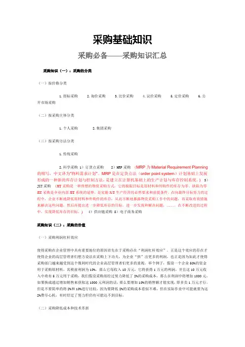 采购基础知识
