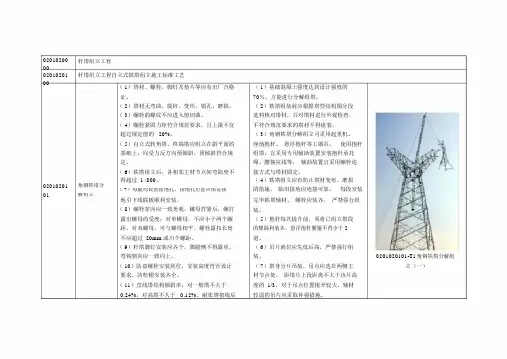 杆塔组立工程自立式铁塔组立施工标准工艺
