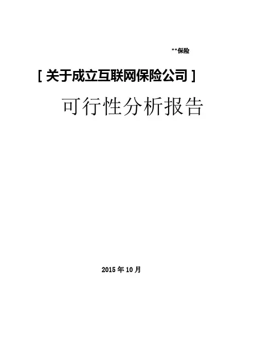 互联网保险公司可行性分析报告