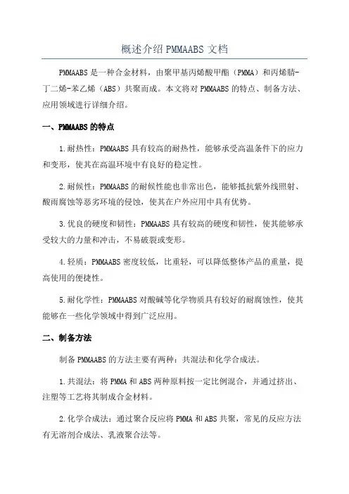 概述介绍PMMAABS文档