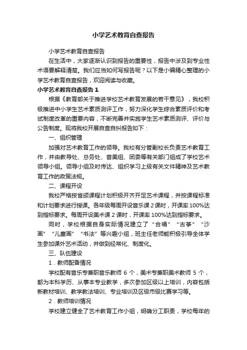小学艺术教育自查报告
