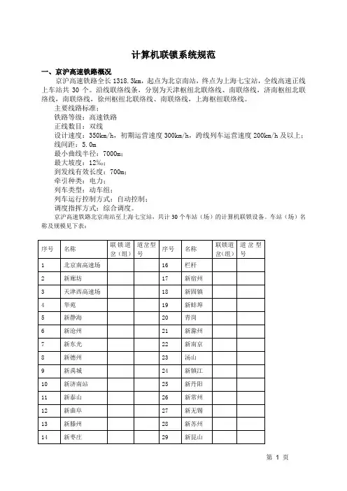 计算机联锁技术规范