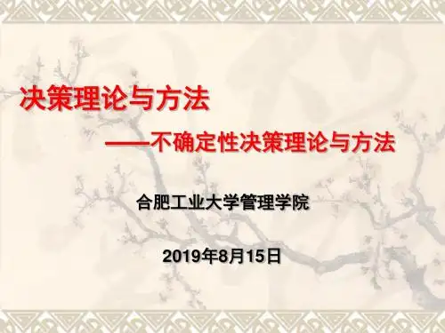 不确定性决策理论与方法概述PPT(共 123张)