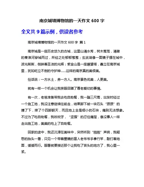 南京城墙博物馆的一天作文600字
