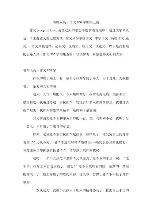 引路人高三作文800字锦集五篇