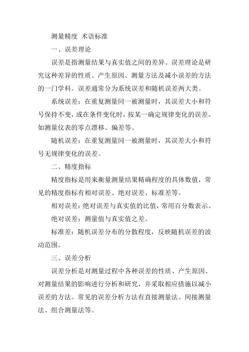 测量精度 术语标准
