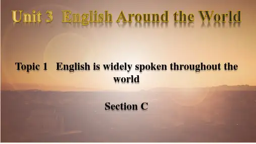 Unit 3 Topic 1 Section C-九年级英语上册课件(仁爱版)