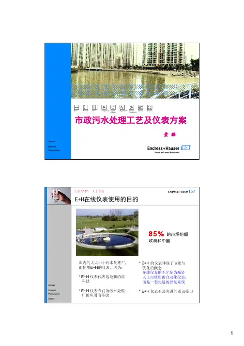 污水厂全套E+H仪表配置选型 (水行业)
