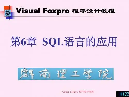 第9讲 第6章SQL语言的应用