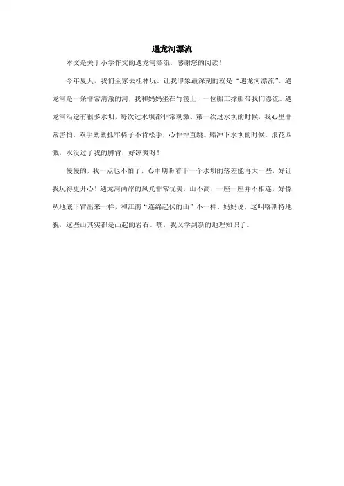 遇龙河漂流_小学作文_6