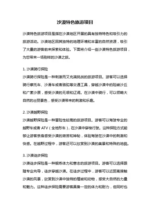 沙漠特色旅游项目