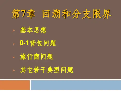 算法设计(第7章回溯和分支限界)