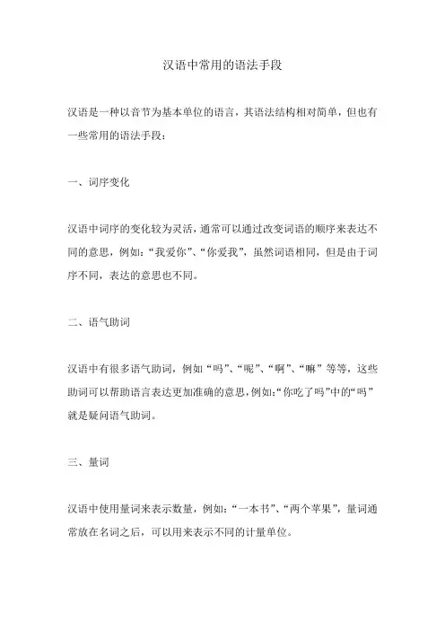 汉语中常用的语法手段