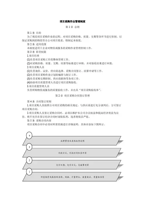 企业公司项目采购作业管理制度