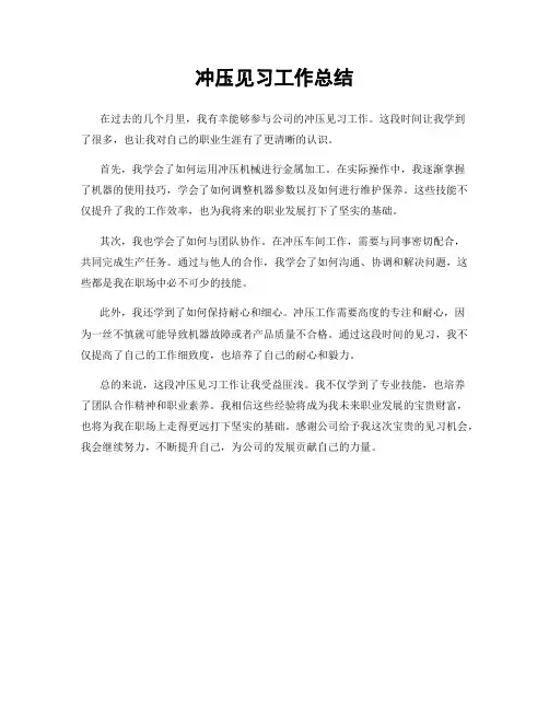 冲压见习工作总结
