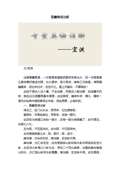 青囊奥语注解