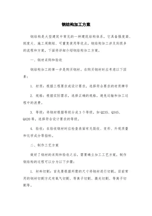 钢结构加工方案