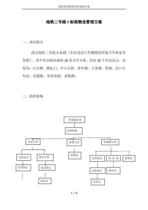 地铁标段物业管理实施方案