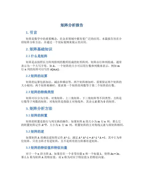 矩阵分析报告
