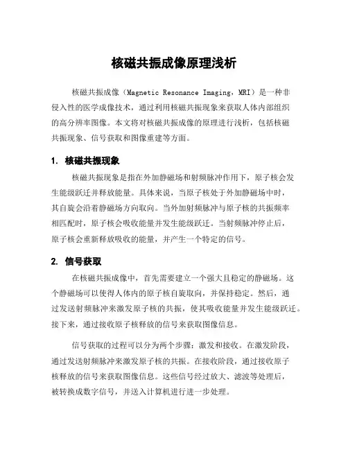 核磁共振成像原理浅析