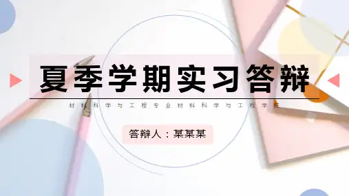 实习答辩PPT模板清新