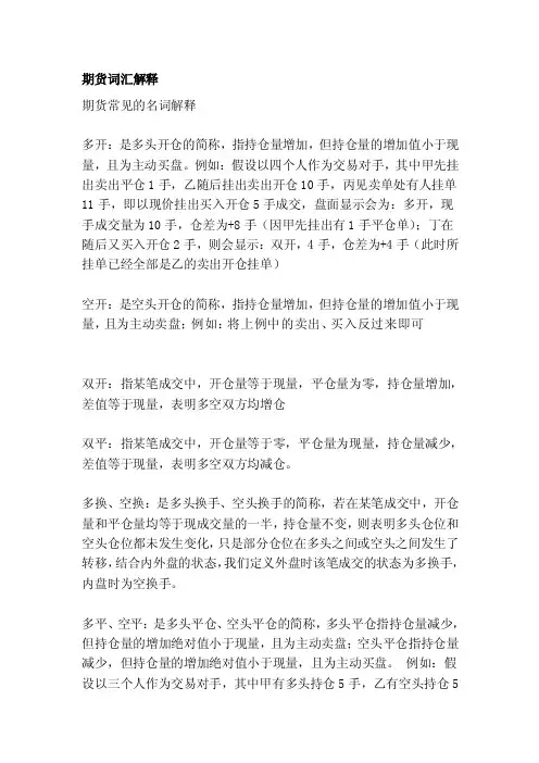 期货词汇说明[整理版]