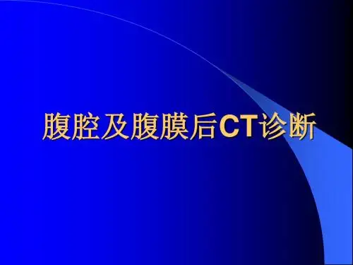 腹腔及腹膜后CT诊断-PPT资料76页