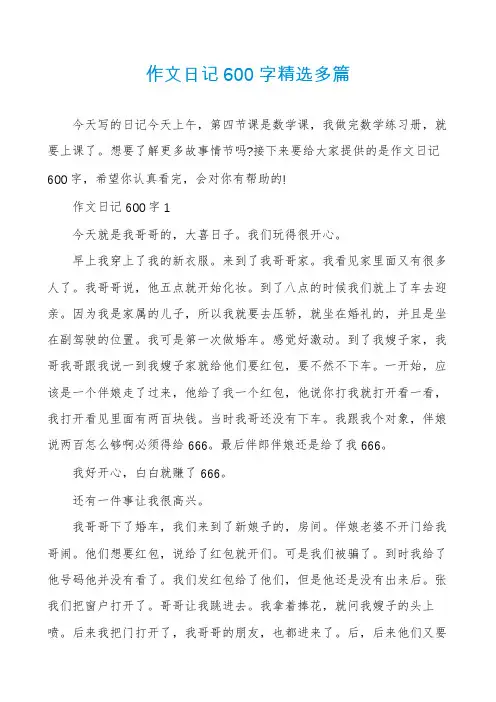 作文日记600字精选多篇