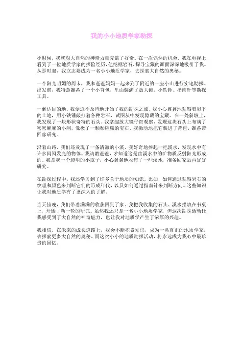 我的小小地质学家勘探
