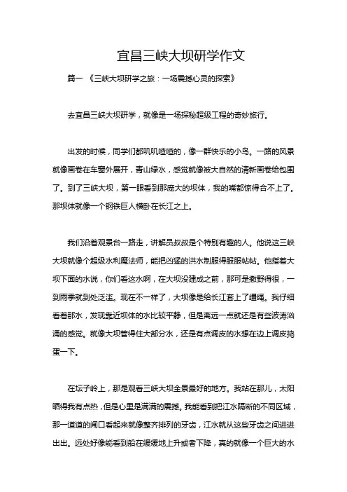 宜昌三峡大坝研学作文