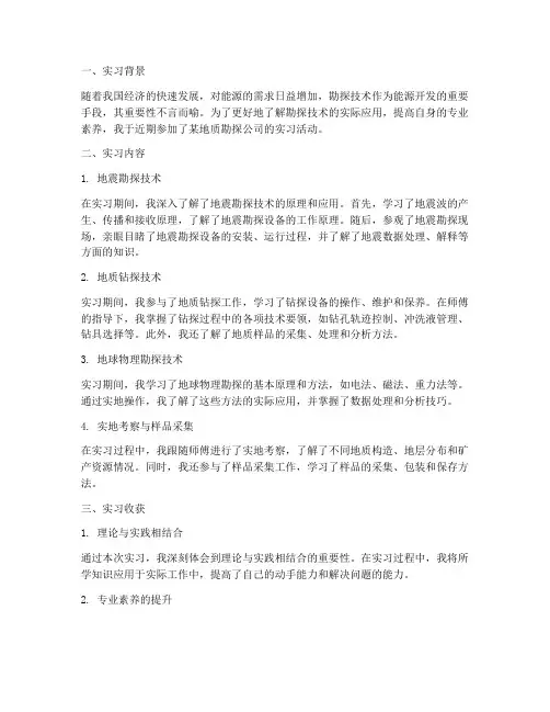 勘探技术实习报告