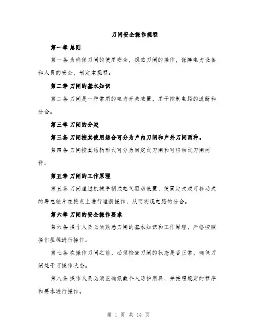 刀闸安全操作规程（4篇）