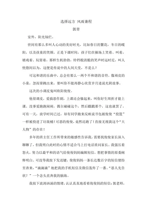 选择远方 风雨兼程(郭青)