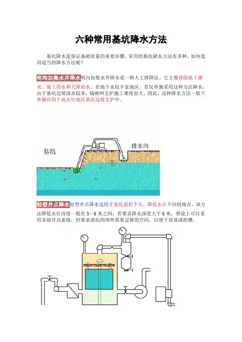 六种常用基坑降水方法