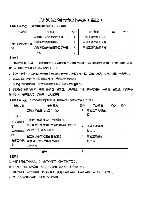 消防设施操作员线下实操(监控)