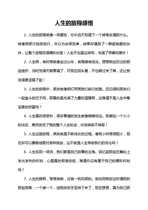 人生的旅程感悟