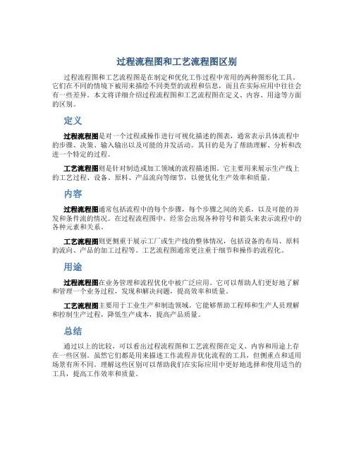 过程流程图和工艺流程图区别