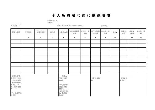 个人所得税代扣代缴电子版(最新版)